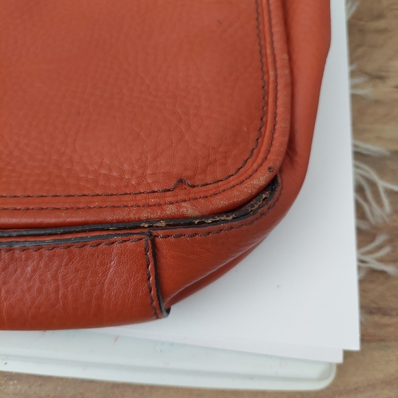 Cole Haan Orange Leather Shoulder Bag - Picture 6 of 7